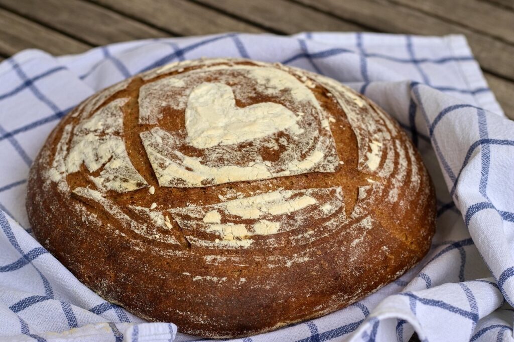 nybagt brød med gluten